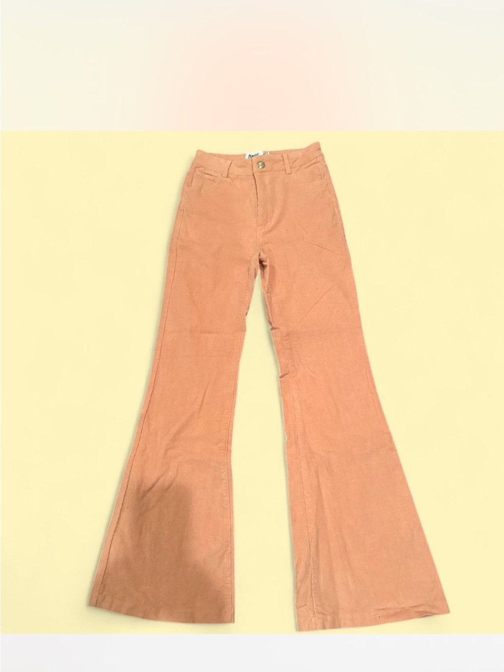 High-Rise Flare Corduroy Jeans - Peach
